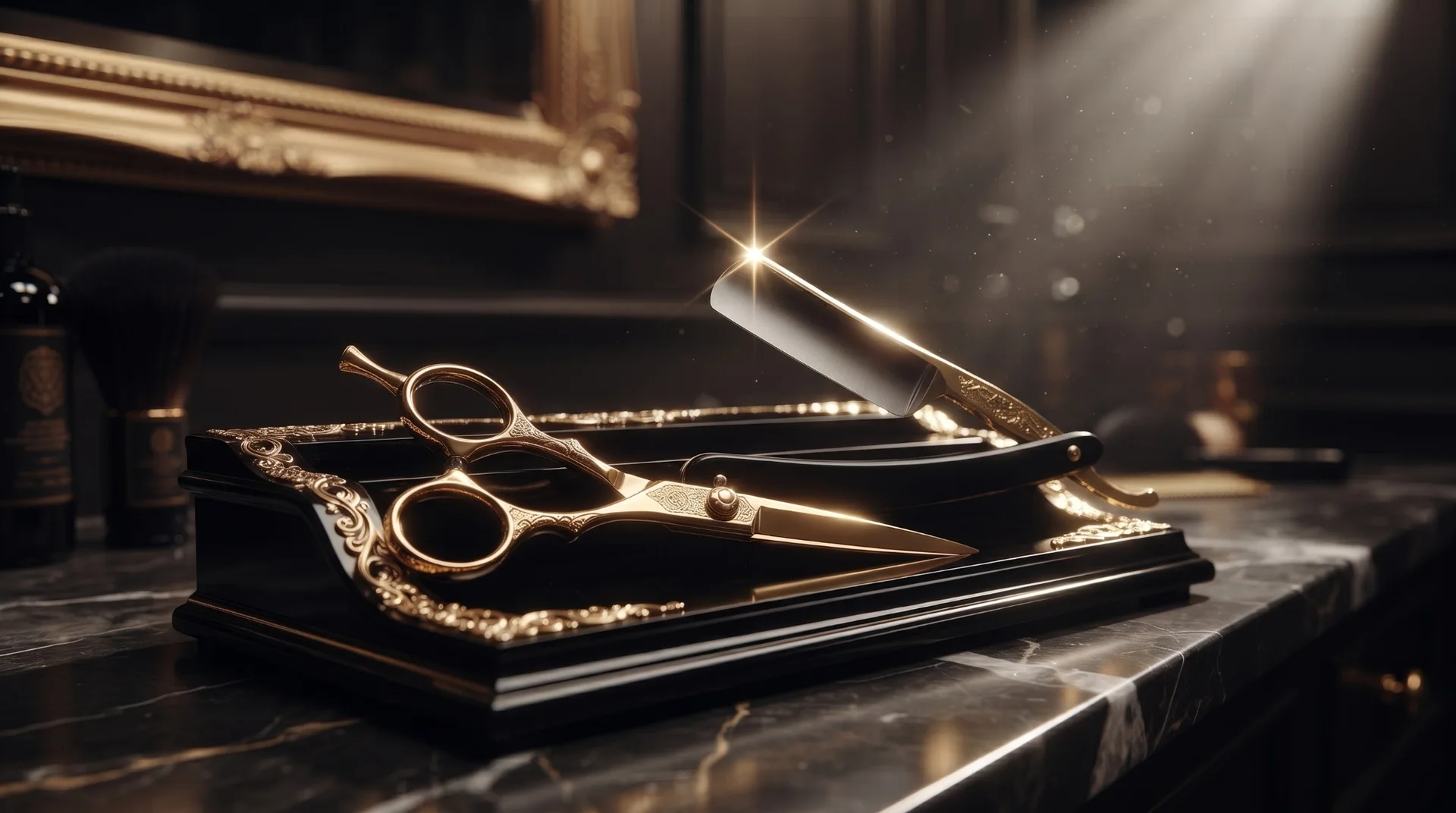 Precision grooming tools prepared for consultation